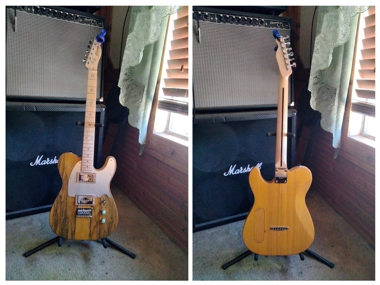 Oil-finished custom guitar build